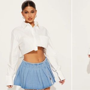 FASHION NOVA CROPPED BUTTON UP/DOWN !!!
